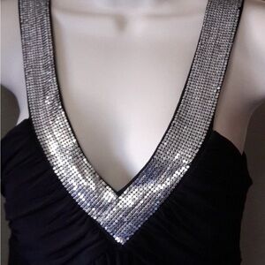 Black Dress with Silver Sequin Detail